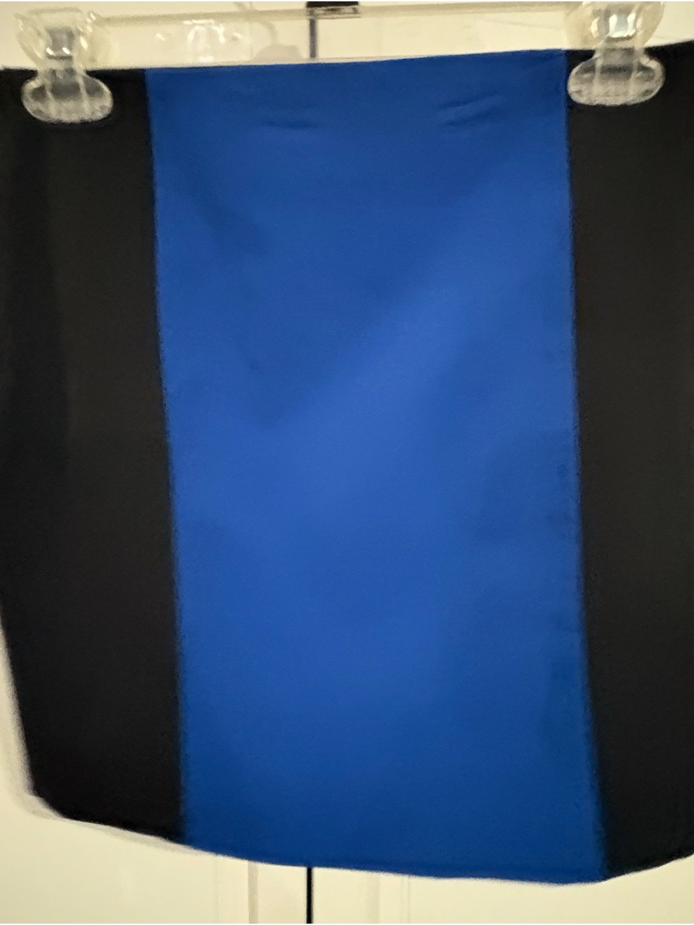 Blue and Black Women's Colorblock Skirt